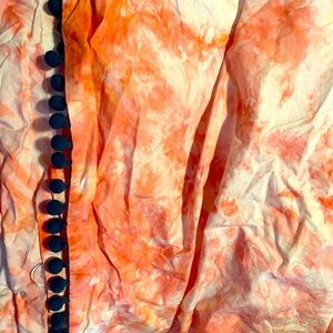 Tie Dyed Duvet Cover with Pom poms, Queen